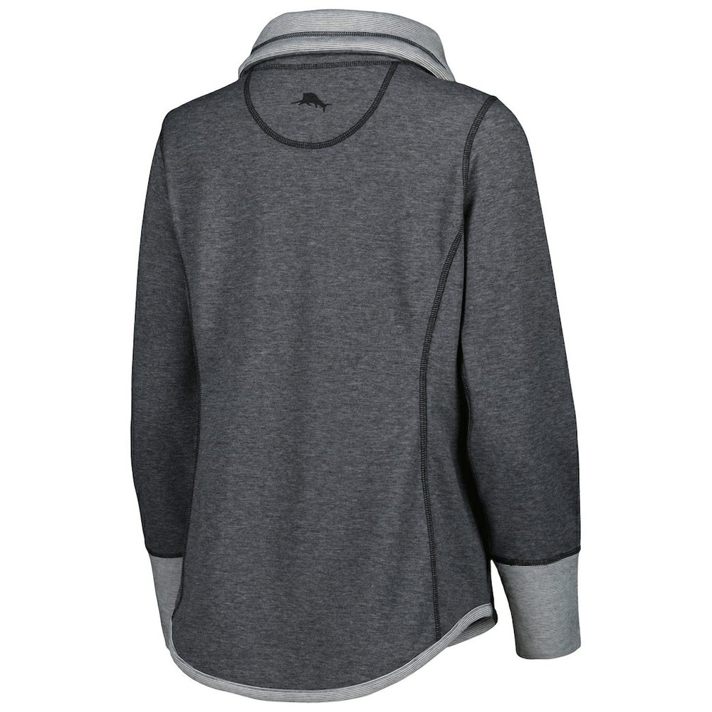 Pittsburgh Steelers Women's Sport Sun Fade Full-Zip Sweatshirt Heathered Black