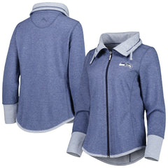 Seattle Seahawks Women's Sport Sun Fade Full-Zip Sweatshirt Heathered College Navy