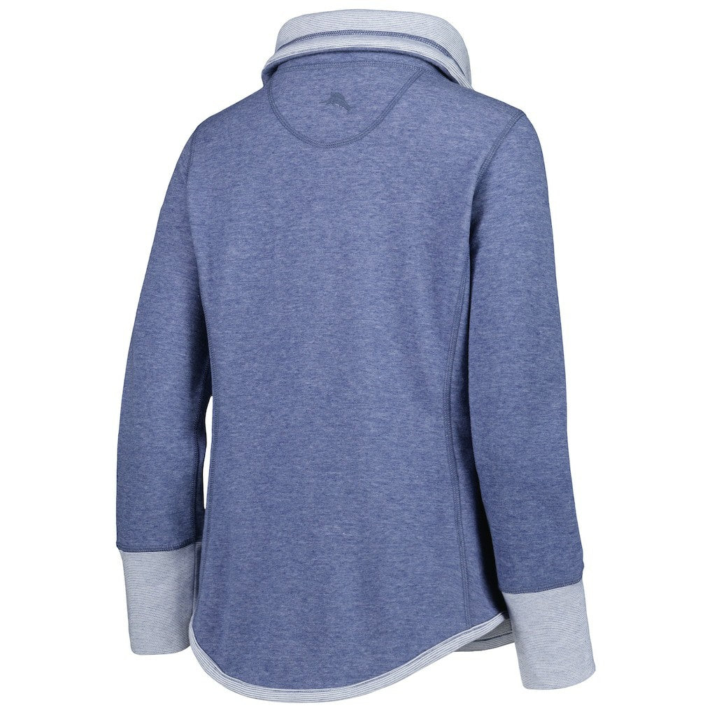 Seattle Seahawks Women's Sport Sun Fade Full-Zip Sweatshirt Heathered College Navy