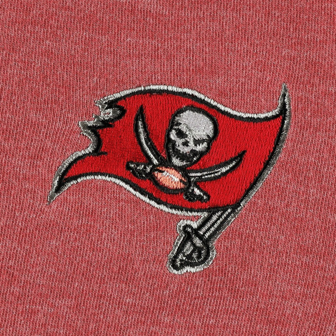 Tampa Bay Buccaneers Women's Sport Sun Fade Full-Zip Sweatshirt Heathered Red