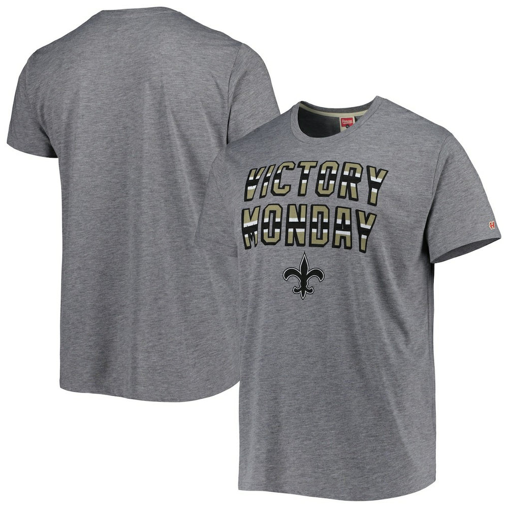 New Orleans Saints Homage Victory Monday Tri-Blend T-Shirt Gray