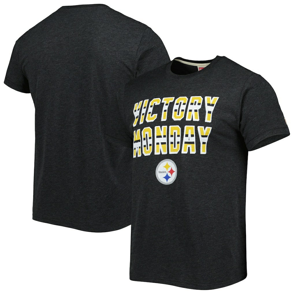 Pittsburgh Steelers Homage Victory Monday Tri-Blend T-Shirt Charcoal