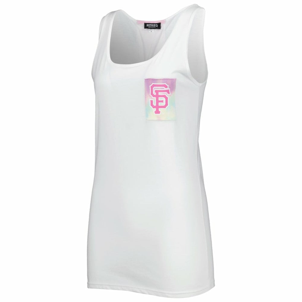 San Francisco Giants Refried Apparel Women's Tie-Dye Tank Top - White Tanks