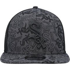 Chicago White Sox New Era Repeat A-Frame 9FIFTY Trucker Snapback Hat - Black Hats