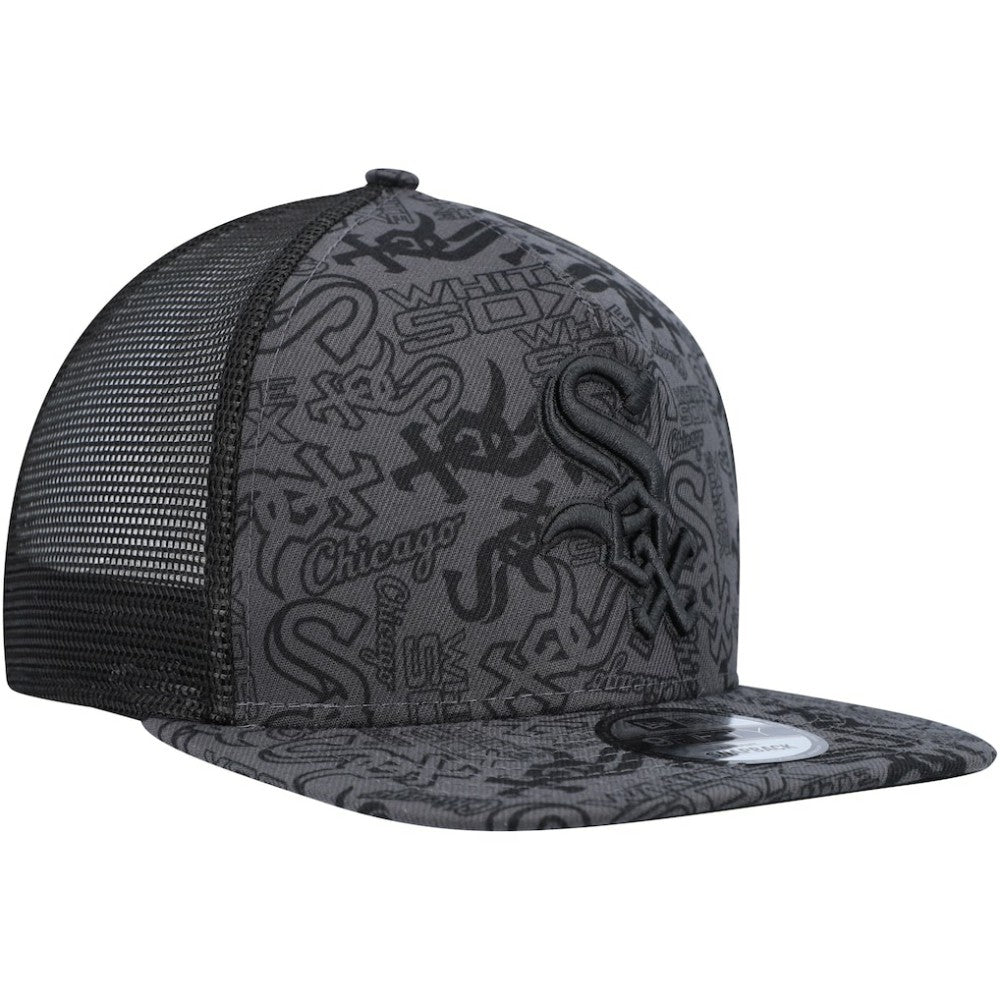 Chicago White Sox New Era Repeat A-Frame 9FIFTY Trucker Snapback Hat - Black Hats