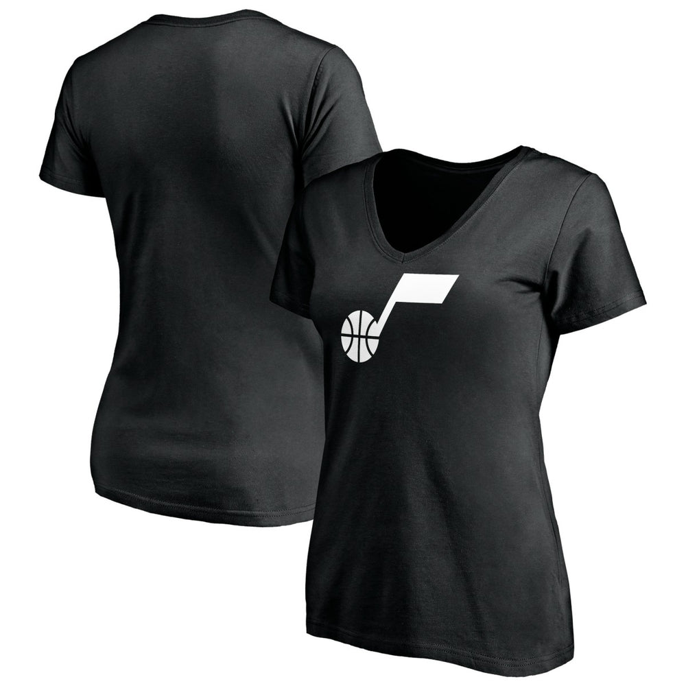 Utah Jazz Women's Primary Team Logo V-Neck T-Shirt Black