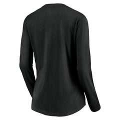 Utah Jazz Women's Primary Logo Team Long Sleeve V-Neck T-Shirt Black