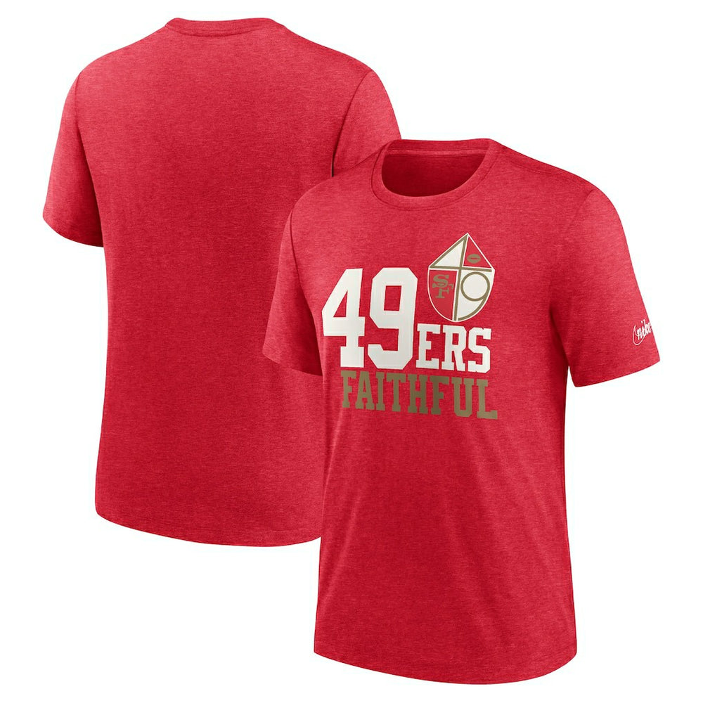 San Francisco 49ers Local Tri-Blend T-Shirt Heather Scarlet