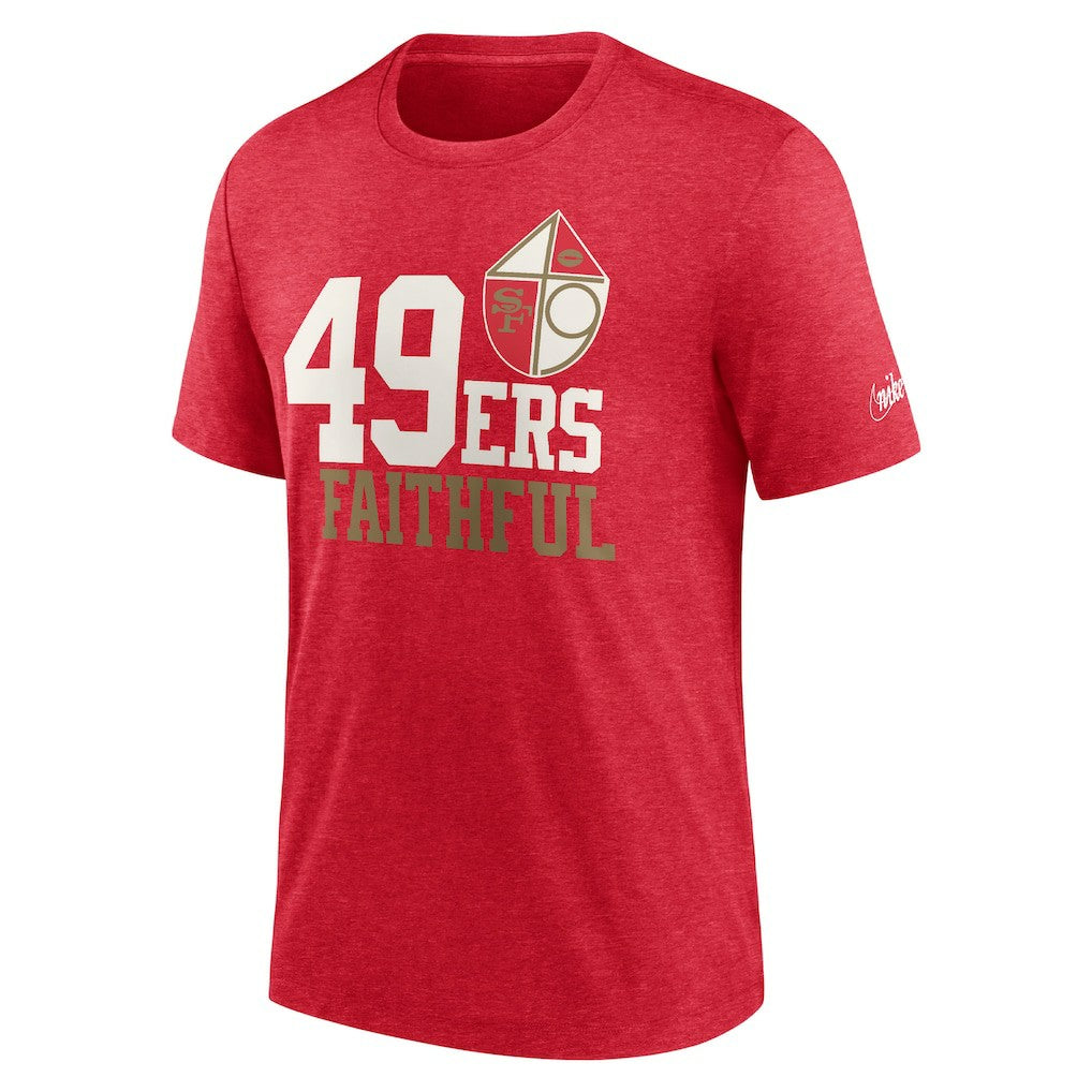 San Francisco 49ers Local Tri-Blend T-Shirt Heather Scarlet