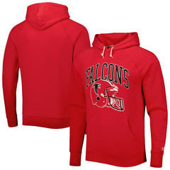 Atlanta Falcons Homage Retro Helmet Tri-Blend Raglan Pullover Hoodie Red