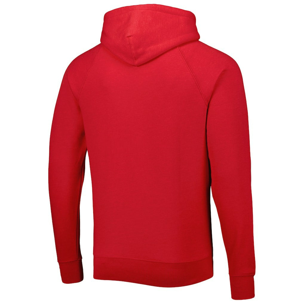 Atlanta Falcons Homage Retro Helmet Tri-Blend Raglan Pullover Hoodie Red