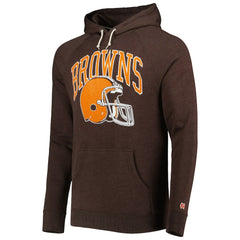 Cleveland Browns Homage Retro Helmet Tri-Blend Raglan Pullover Hoodie Brown