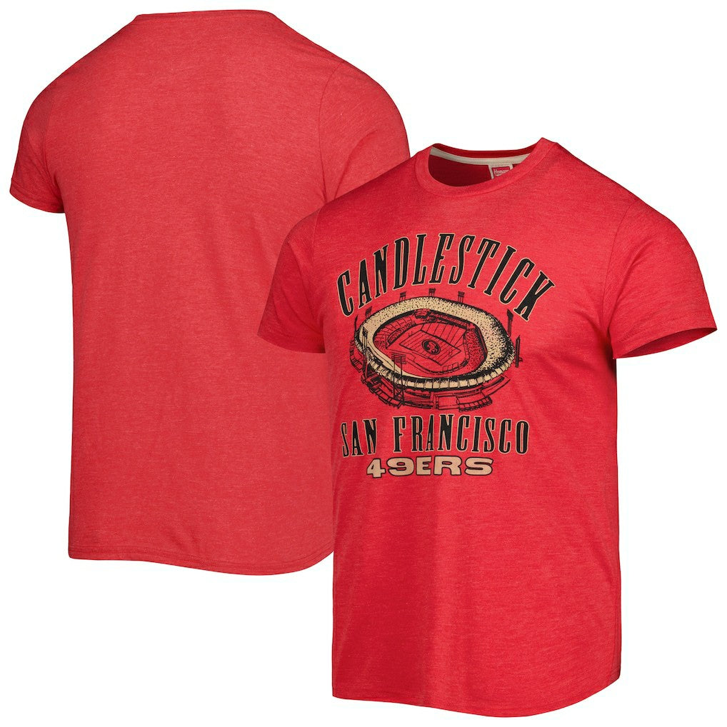 San Francisco 49ers Homage Stadium Tri-Blend T-Shirt Scarlet