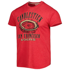 San Francisco 49ers Homage Stadium Tri-Blend T-Shirt Scarlet