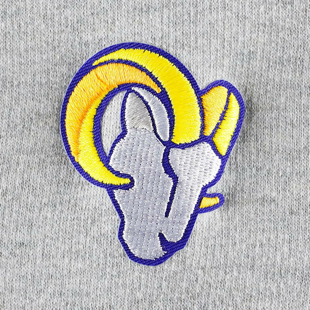 Los Angeles Rams Antigua Women's Lightweight Jackpot Raglan Half-Zip Pullover Hoodie Heather Gray