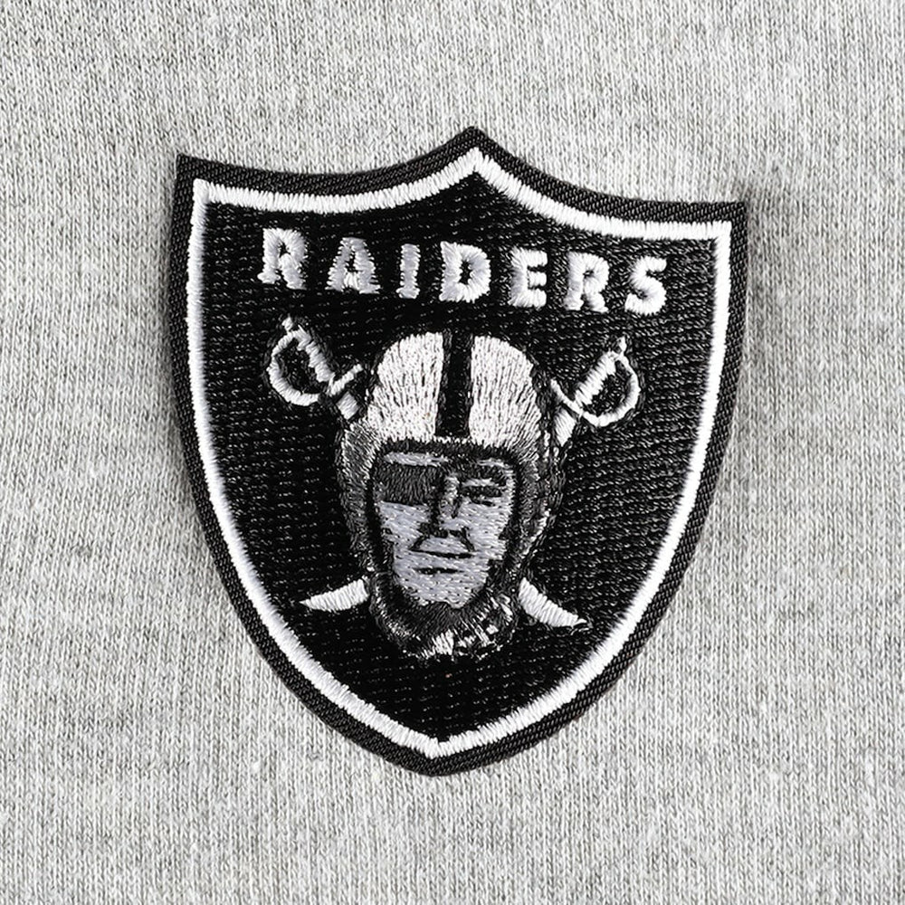 Las Vegas Raiders Antigua Women's Lightweight Jackpot Raglan Half-Zip Pullover Hoodie Heather Gray