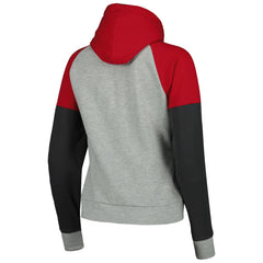 Tampa Bay Buccaneers Antigua Women's Lightweight Jackpot Raglan Half-Zip Pullover Hoodie Heather Gray