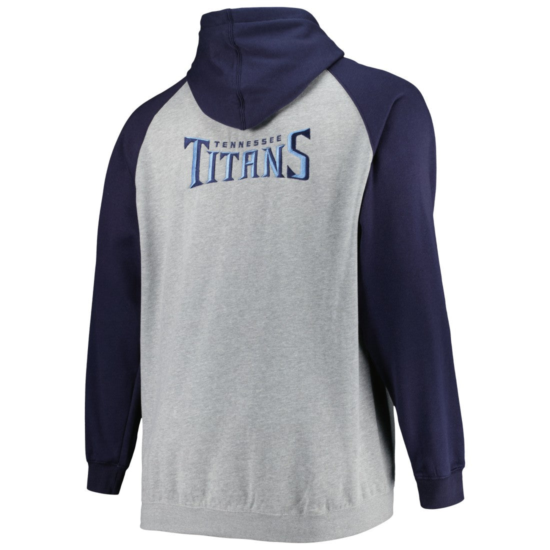 Tennessee Titans Big & Tall Fleece Raglan Full-Zip Hoodie Jacket Heather Gray