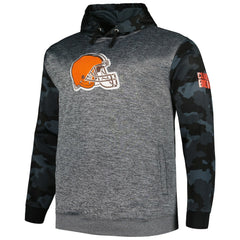 Cleveland Browns Big & Tall Camo Pullover Hoodie Heather Charcoal