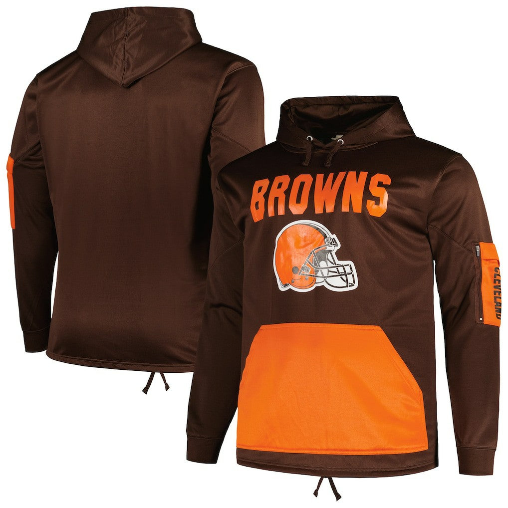 Cleveland Browns Big & Tall Pullover Hoodie Brown