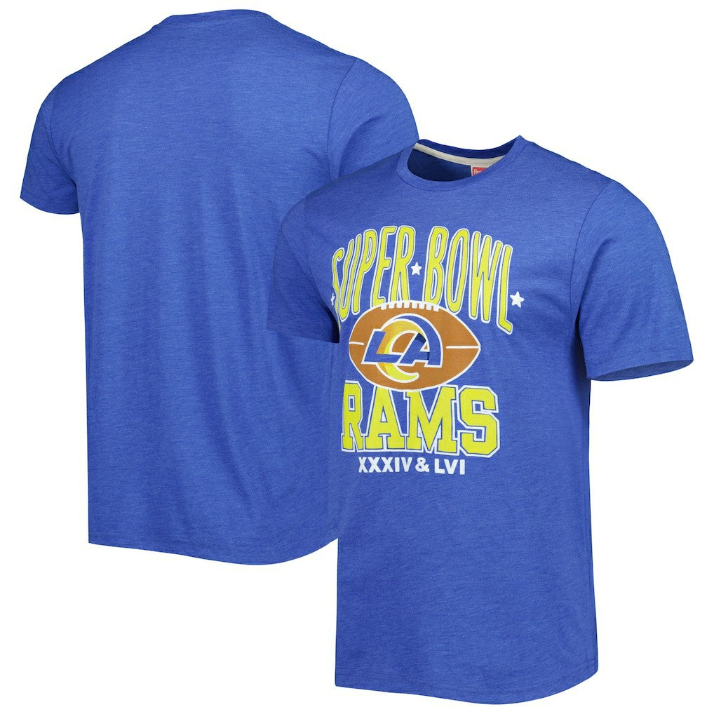 Los Angeles Rams Homage Super Bowl Classics Tri-Blend T-Shirt Royal