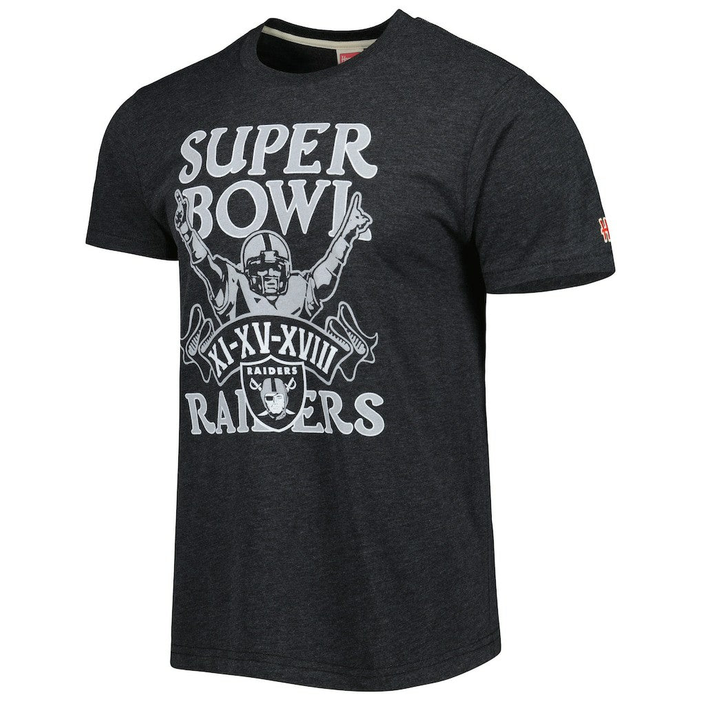 Las Vegas Raiders Homage Super Bowl Classics Tri-Blend T-Shirt Charcoal