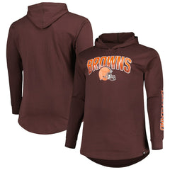 Cleveland Browns Big & Tall Front Runner Pullover Hoodie Brown