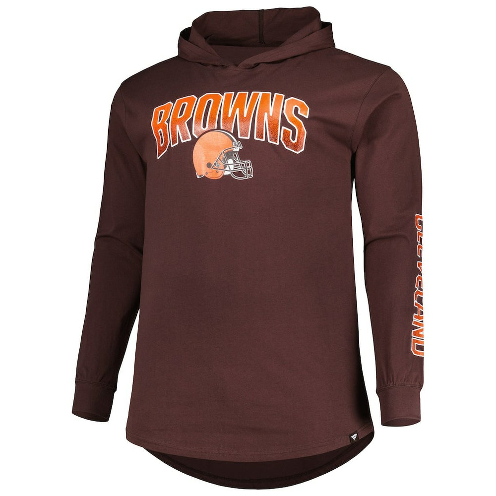 Cleveland Browns Big & Tall Front Runner Pullover Hoodie Brown