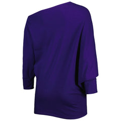 Baltimore Ravens KIYA TOMLIN Women's Twisted Tri-Blend Asymmetrical 3/4-Dolman Sleeve Sweatshirt Purple