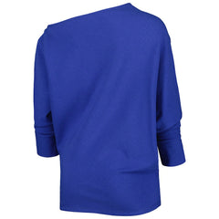 Buffalo Bills KIYA TOMLIN Women's Twisted Tri-Blend Asymmetrical 3/4-Dolman Sleeve Sweatshirt Royal