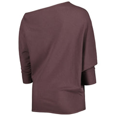 Cleveland Browns KIYA TOMLIN Women's Twisted Tri-Blend Asymmetrical 3/4-Dolman Sleeve Sweatshirt Brown