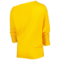 Pittsburgh Steelers KIYA TOMLIN Women's Twisted Tri-Blend Asymmetrical 3/4-Dolman Sleeve Sweatshirt Gold