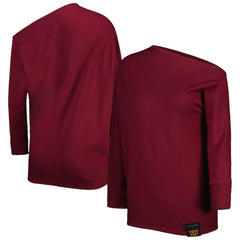 Washington Commanders KIYA TOMLIN Women's Twisted Tri-Blend Asymmetrical 3/4-Dolman Sleeve Sweatshirt Burgundy