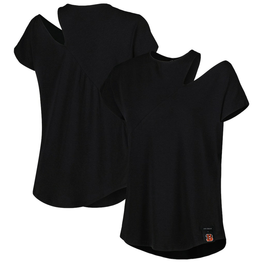 Cincinnati Bengals KIYA TOMLIN Women's Cut Out Tri-Blend Shirt Black