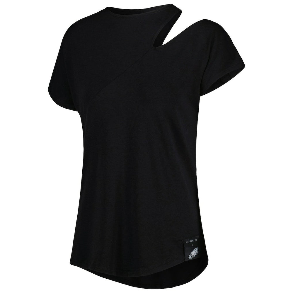 Philadelphia Eagles KIYA TOMLIN Women's Cut Out Tri-Blend Shirt Black