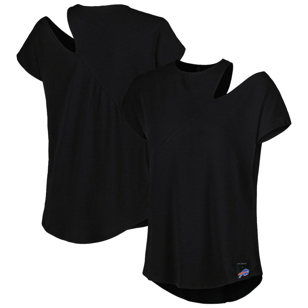 Pittsburgh Steelers KIYA TOMLIN Women's Cut Out Tri-Blend Shirt Black