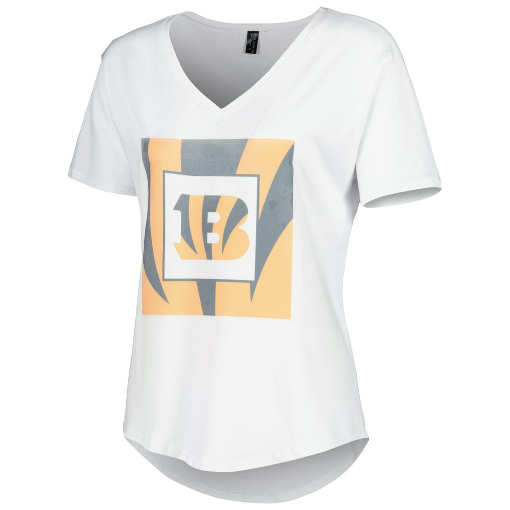 Cincinnati Bengals KIYA TOMLIN Women's V-Neck T-Shirt White