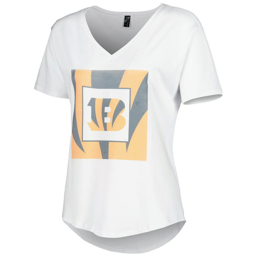 Cincinnati Bengals KIYA TOMLIN Women's V-Neck T-Shirt White