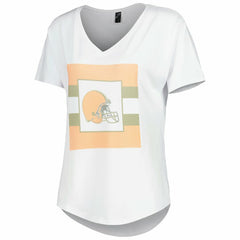 Cleveland Browns KIYA TOMLIN Women's Tri-Blend V-Neck T-Shirt White