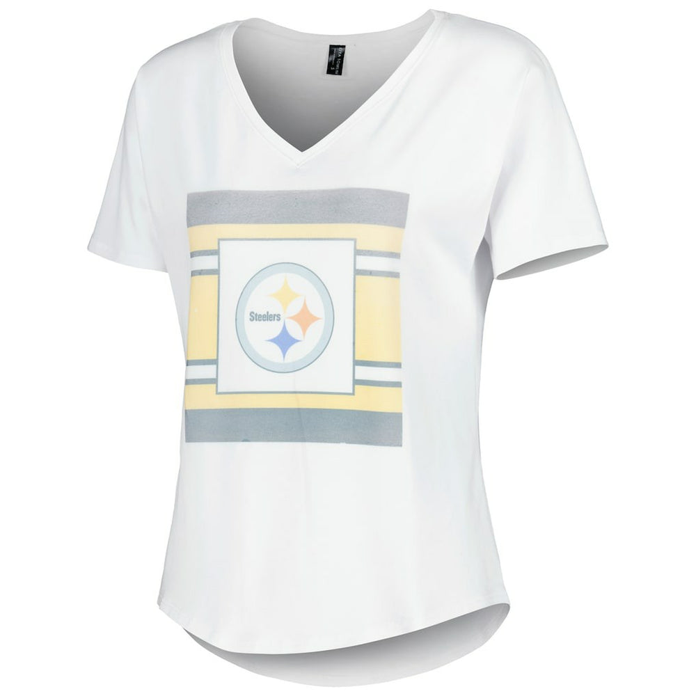 Pittsburgh Steelers KIYA TOMLIN Women's Tri-Blend V-Neck T-Shirt White