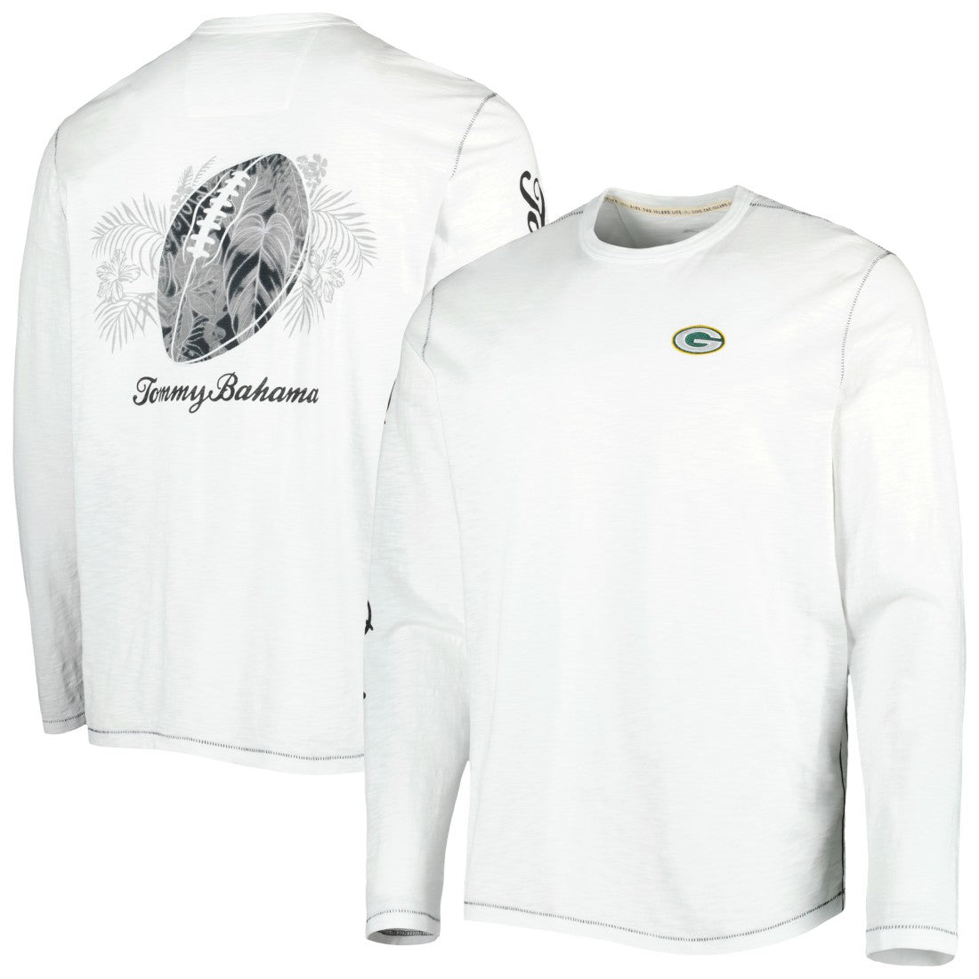 Green Bay Packers Laces Out Billboard Long Sleeve T-Shirt White