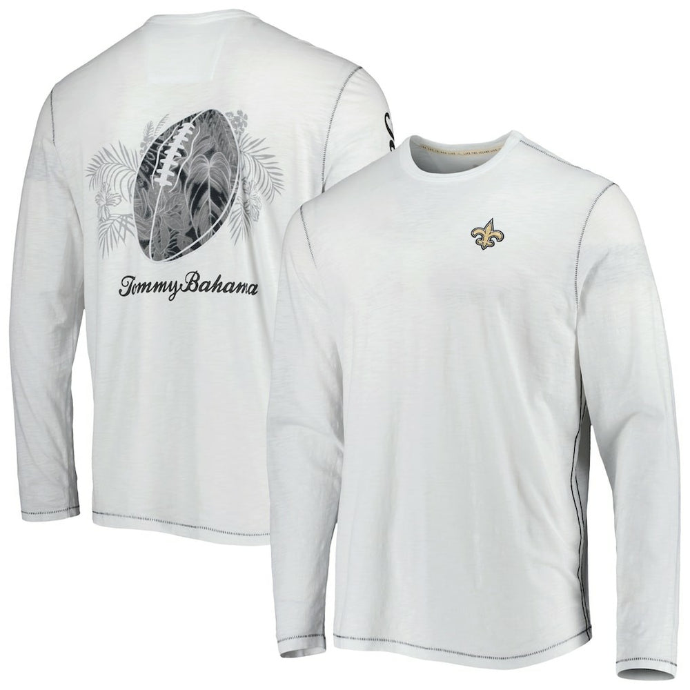 New Orleans Saints Laces Out Billboard Long Sleeve T-Shirt White