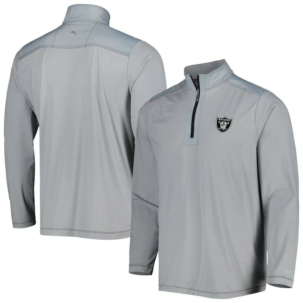 Las Vegas Raiders On Deck IslandZone Half-Zip Jacket Gray