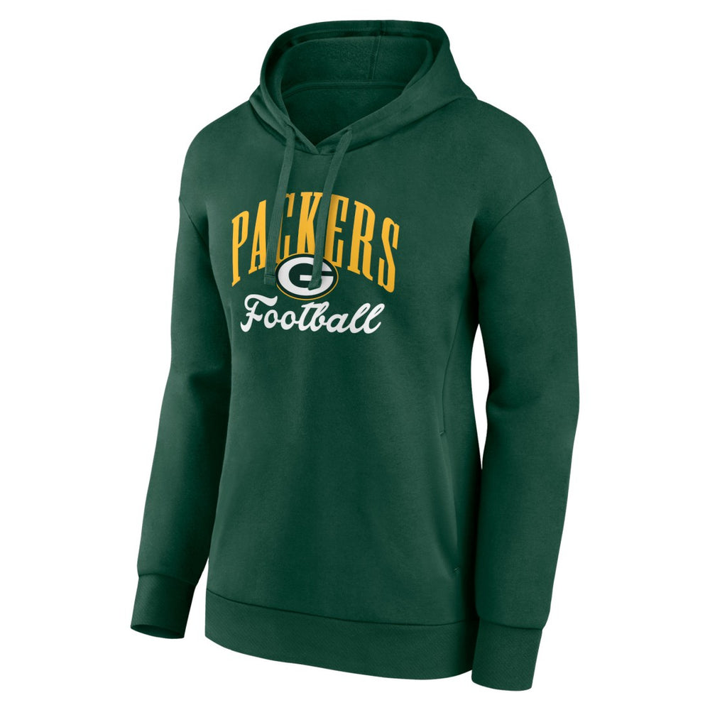 Green Bay Packers Women's Team Logo Victory Script Pullover Hoodie Green