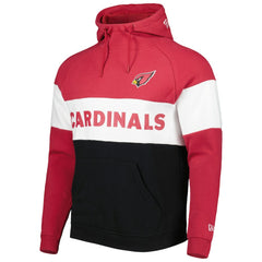 Arizona Cardinals New Era Colorblock Current Pullover Hoodie Black/Cardinal