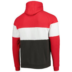 Tampa Bay Buccaneers New Era Colorblock Current Pullover Hoodie Heather Charcoal/Red