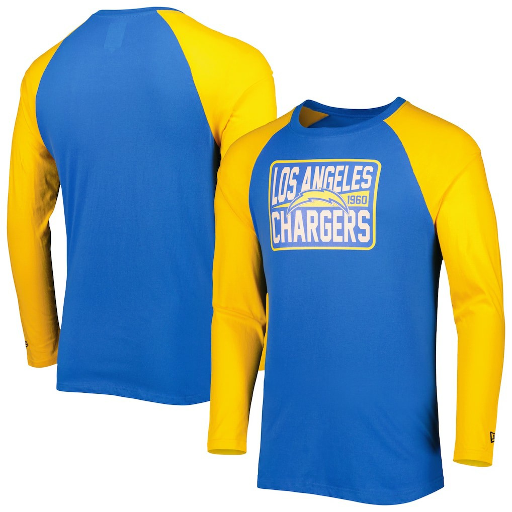 Los Angeles Chargers New Era Current Raglan Long Sleeve T-Shirt Powder Blue
