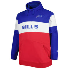 Buffalo Bills New Era Big & Tall Current Team Colorblock Fleece Raglan Pullover Hoodie Royal/Red