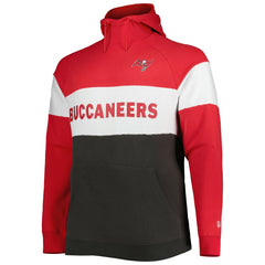 Tampa Bay Buccaneers New Era Big & Tall Current Team Colorblock Fleece Raglan Pullover Hoodie Red/Pewter