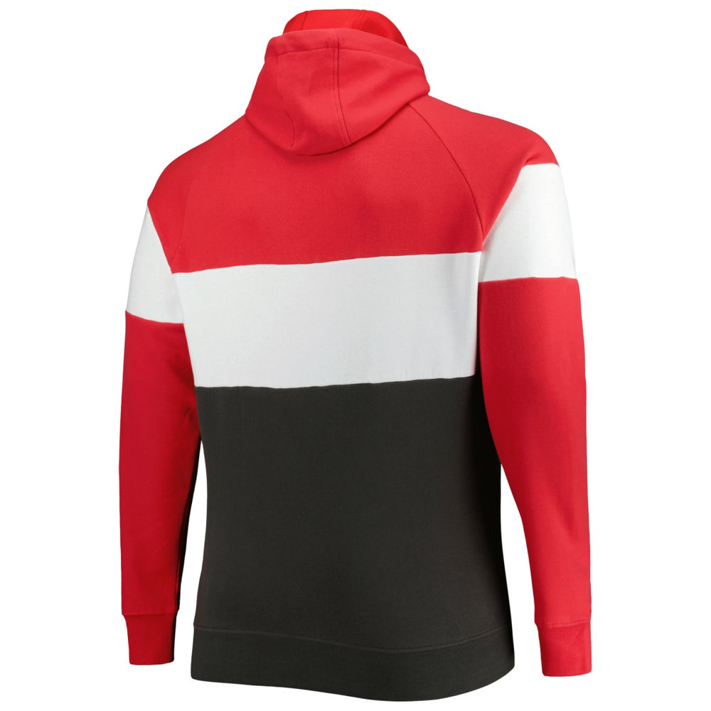 Tampa Bay Buccaneers New Era Big & Tall Current Team Colorblock Fleece Raglan Pullover Hoodie Red/Pewter